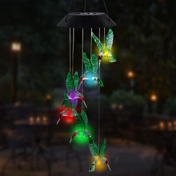 Merkury Solar Cascading Hummingbirds Color Changing LED Lights NEW - Picture 3 of 10